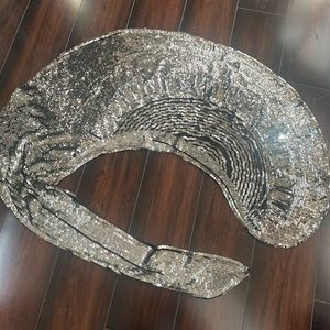 Ralph Lauren, purple label woman’s Charlotte, sequin of sheer black and  silver